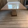 Large Marble Dining Table 180cm Single Pedestal Base plus 6 chairs Image 5