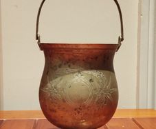 Vintage brass holy water bucket / flower vase