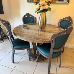 Beautiful Italian Marble table with 4 chairs
