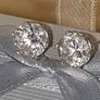 Vintage Hallmarked Silver White Sapphire Earrings Image 3