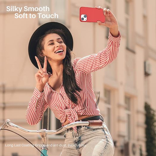 Liquid Silicone Shockproof Case For iPhone 13 Mini Luxury Soft Phone Cover Red New - FHT5IP13MLK
