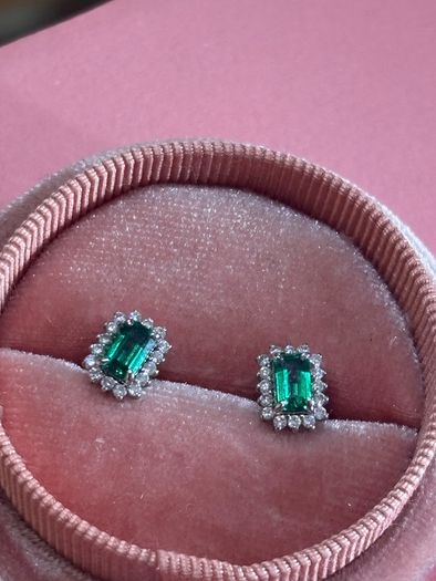 Emerald and Diamond Earrings