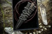 1 Protective Witchy Forged Iron Coffin Nails Pendant Necklace Draconian Brutalist Goth Wasteland Industrial