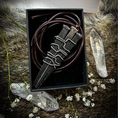 1 Protective Witchy Forged Iron Coffin Nails Pendant Necklace Draconian Brutalist Goth Wasteland Industrial