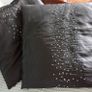 2 Beautiful Black Satin Sequin Cushions Image 4