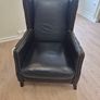 Queen Anne Leather Chair with natural cow hide Image 4