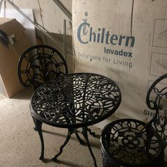 Iron table and chairs