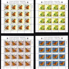 2005 Ireland Fauna and Flora (Butterflies) Commemorative Stamp Sheetlet Plate 1A1A1A1A Mint Never Hinged (MNH)