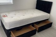 Single Luxus Divan Beds With Memory Foam Mattresses And Optional Drawers, Instock
