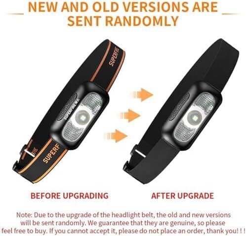 Rechargeable Head Torch 2 Pack, 5 Modes Bright LED Headlamp with Red Light, Lightweight Waterproof Hands-Free Head Torch for Camping, Running, Hiking, Adjustable Headband for Adults, Kids