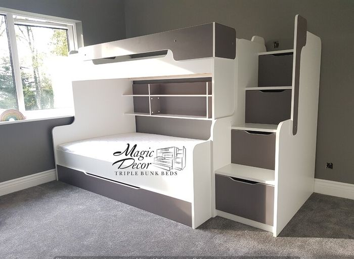 Triple Bunk Beds with Stairs