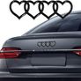 Love Heart Logo Rear Trunk Emblem, 3D Badge Decal Sticker, Car Accessories Exterior Decoration, Car Replacement 3D Sticker Fit for Audi A3 A4 A5 A6 A8 TT R8 Q3 Q5 Q7 (Bright black) Brand: Middrivr Image 2