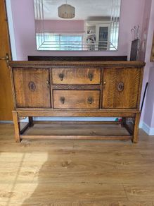 Antique 1920s Oak Sideboard / Dresser Base