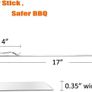 BBQ Skewers,Kebab Skewers Sticks Barbecue Forks 43cm 6-Pack Metal BBQ Skewers 8mm Flat Superior Grilling Skewers Durable and Reusable Barbecue Tool (Rack Included) Image 2