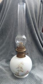 Antique French Limoges porcelain oil lamp