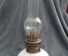 Antique French Limoges porcelain oil lamp