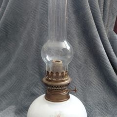 Antique French Limoges porcelain oil lamp