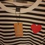 Brand new Shein striped heart sweatshirt women size UK14 EU42 Postage included Image 2