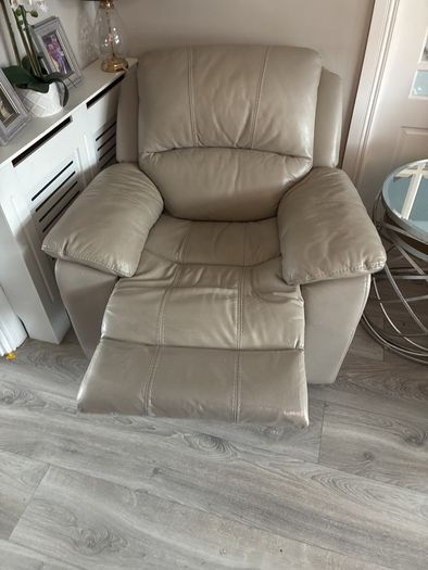 grey leather recliner chair