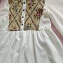 Floral long sleeve blouse for women, elegant bottoned neck, casual wear, white, Image 8