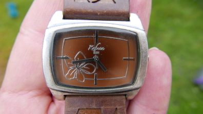 Kahuna Ladies Brown Quartz Watch, Original Beige Leather Strap, Japanese Movt.