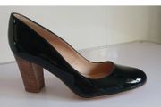 Xaira Black Patent Leather Court Shoes Block Heels EU35 UK2 BNIB RRP 100  CAN POST