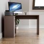 Longton Adjustable, L-Shaped Computer Desk with Shelves, Drawer and Door, Home Office PC/Laptop Table, Gaming Study Workstation, Furniture, Walnut Image 2