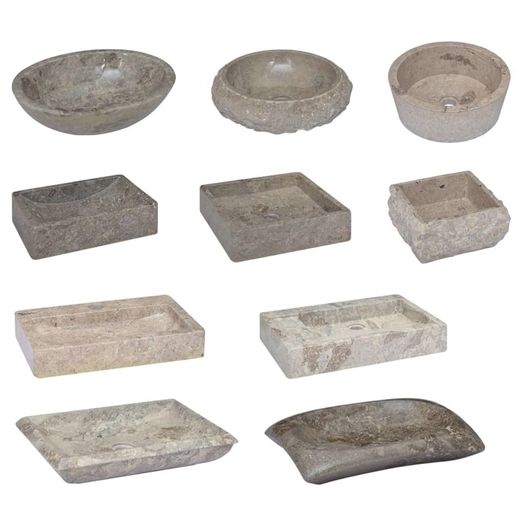 Sink Grey 45x30x12 cm Marble