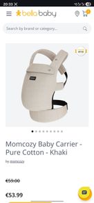 New Momcozy Baby Carrier - Pure Cotton - Khaki