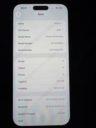 Iphone 16 Pro Max 512GB Black