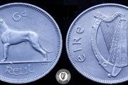 [#791] - Ireland 1959 | 6 Pence | Irish 6d | Wolfhound | KM.13a