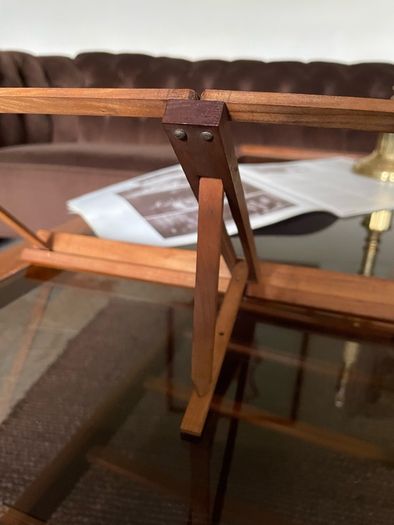 Rare ca 1880 Antique Portable Folding Book Rest Music Stand Campaign Desk Top Wooden
