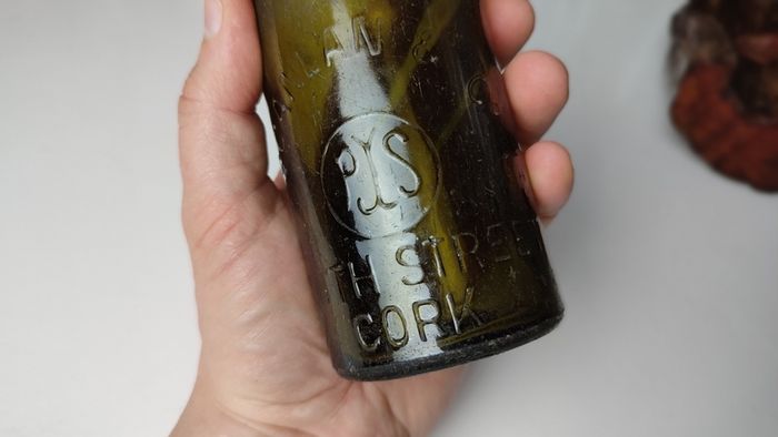 252 - Vintage Green Glass PJ Scanlan and Co Free State Smith Street Cork Collectible Decorative Beer Bottle