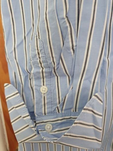 H&M shirt dress striped blue New