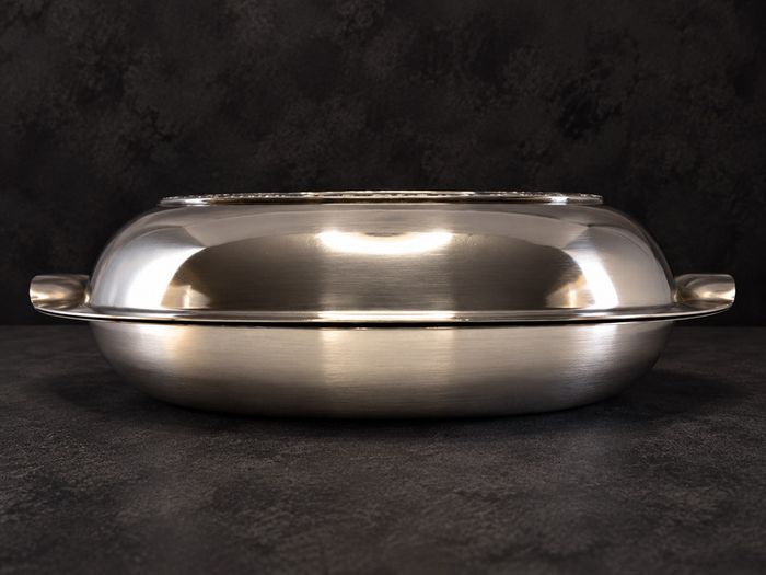 Vintage Silver-Plated Oval Serving Dish with Lid