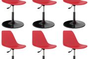 Swivel Dining Chairs 6 pcs Red PP