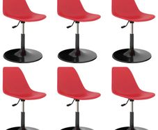 Swivel Dining Chairs 6 pcs Red PP