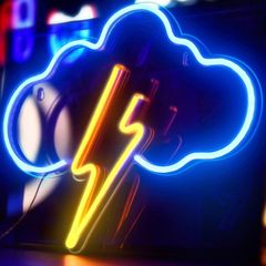 Neon Sign, Acrylic Cloud Lightning Led Neon Light Wall Light Led Wall Decor, Battery or USB Powered Light Up Acrylic Neon Sign for Bedroom, Kids Room, Bar, Party, Christmas (FREE POSTAGE)