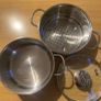 Steamer Cookware Set with Glass Lid Handles Stainless Steel Pan Kitchen Home Cook Chef Healthy Veg Cooking Housewarming induction ceramic gas electric perfect condition Image 3