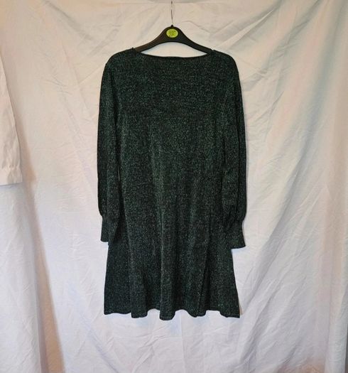 Monsoon Designer Green Sparkly Metallic Dress RRP 110E