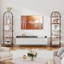 5-Tier Bookshelf, Bookcase with Metal Frame, Floor Standing Book Shelf, Arched Storage Shelf for Living Room, Office, 43 x 30 x 176 cm, Rustic Brown and Black Image 4