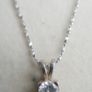 Vintage Sterling Silver 925 Cubic Zirconia Pendant Necklace - length 18" - 2,3g Image 4