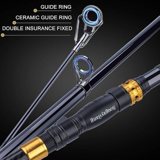 Fishing Rod Reel Combos Carbon Fiber Telescopic Fishing Rod with Spinning Reel for Travel in Saltwater and Freshwater