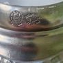 Portugueuse hand painted porcelain plate on Pewter Image 3