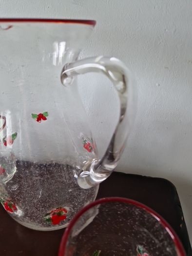 vintage jug & glasses Christmas