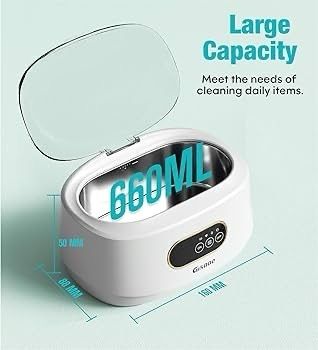 Ultrasonic Cleaner, 48000Hz Jewellery Cleaner Glasses Cleaner 660ML Clean Pod Gifts for Women Cleaning Set with Watch Stand for Jewelry Necklace Ring Glasses