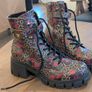 GUESS Floral Print Lace-Up Zipper Ankle Combat Boots size 7 Image 3