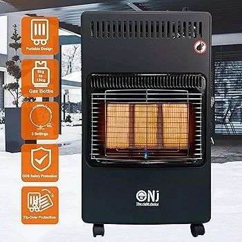 Portable Gas Heater Indoor Mobile Foldable 4.2kW Regulator Set