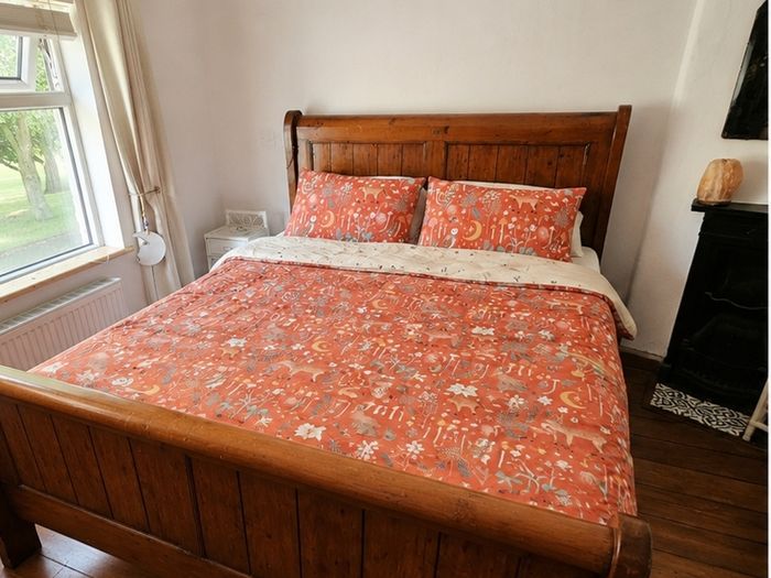 King Size Solid Wood Sleigh Bed Frame