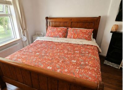 King Size Solid Wood Sleigh Bed Frame